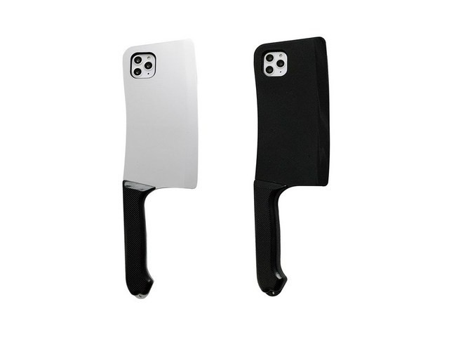 [아이폰 칼 케이스] 다재다능한 아이템 유니커블 아이폰 14 13 12 프로 맥스 특이한 인싸 입체 식칼 중식도 칼모양 디자인 슬림핏 소프트 실리콘 커플 독특한 휴대폰 케이스